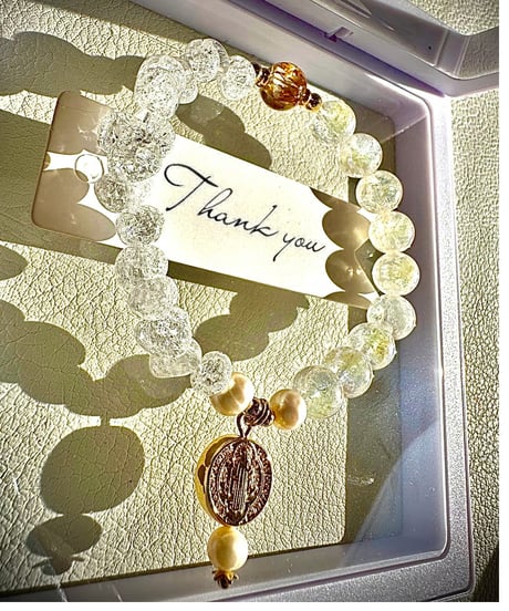 Crackle Quartz × High Quality Golden Rutile × Rainbow Crackle Quartz