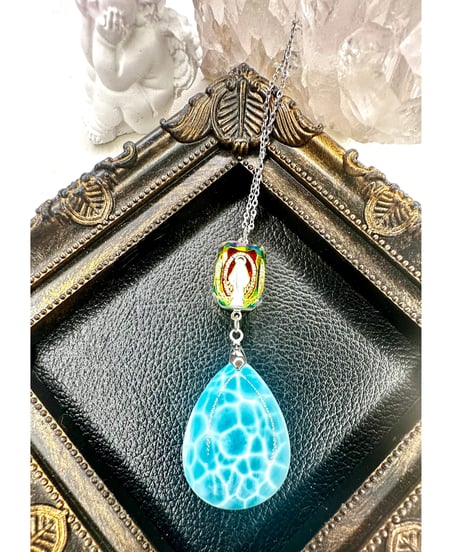 vintage glass × High Quality Larimar （限定１本）