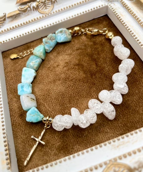 Larimar× Crackle Quartz