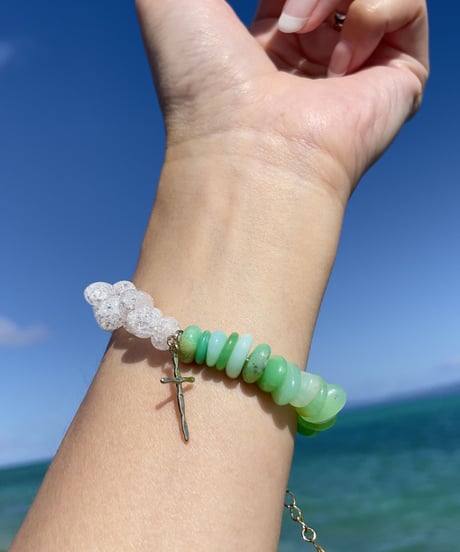 Green aventurine×Crystal bracelet