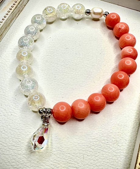 Orange Coral × Rainbow Crackle Quart