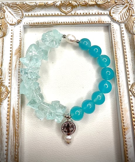 Raw Cyan Crystal × Aquamarine