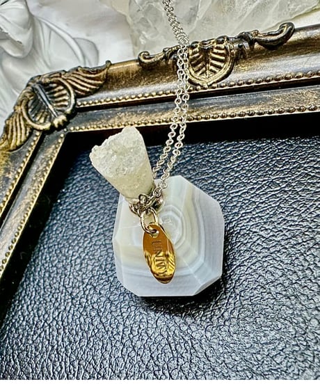 Botswana Agate Bottle Pendant Necklace