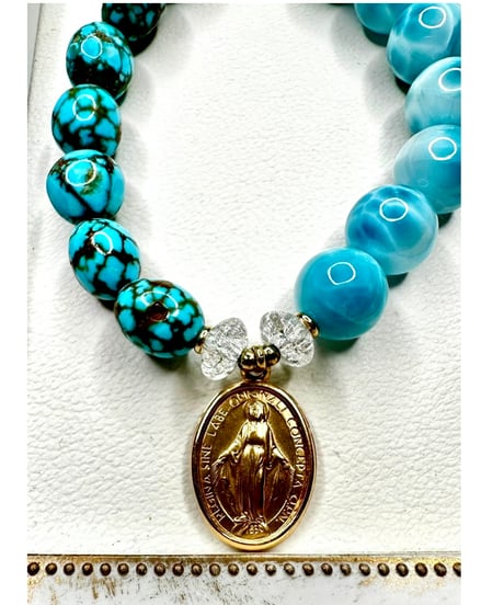 High Quality Larimar × High Quality Kingman Turquoise （one of a kind）