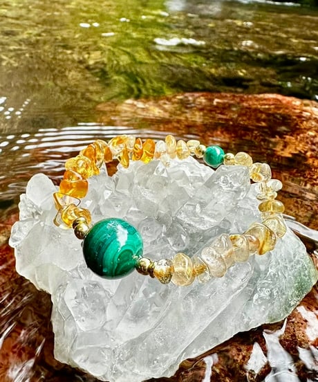 Malachite ✖ Golden Rutile Quartz ✖ Citrine