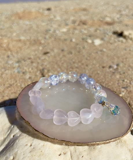 Rose quartz × crystal Ⅱ （スワロフスキーチャー付）