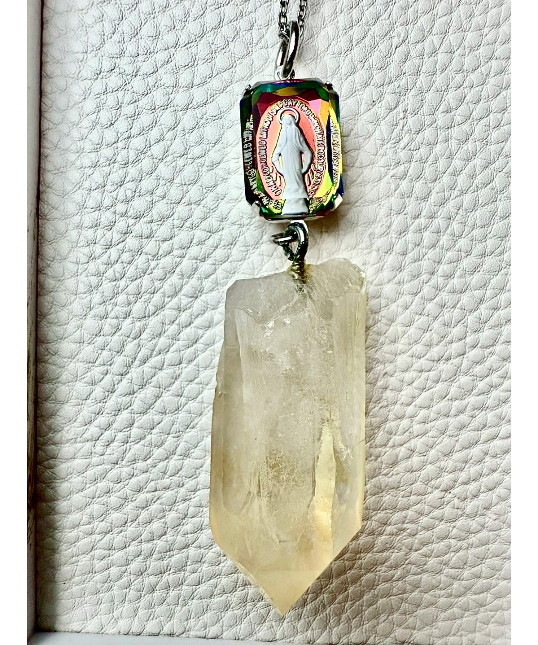 レムリアンシードクリスタル　トライアングル　ゴールデンヒーラー　水晶 ゴールデンヒーラーレムリアンシード × vintage glass （限定1