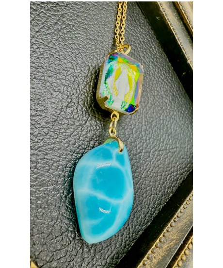 vintage glass × High Quality Larimar （限定１本）