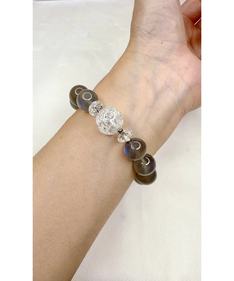 High Quality Labradorite × Crackle Quartz　(数本限定）