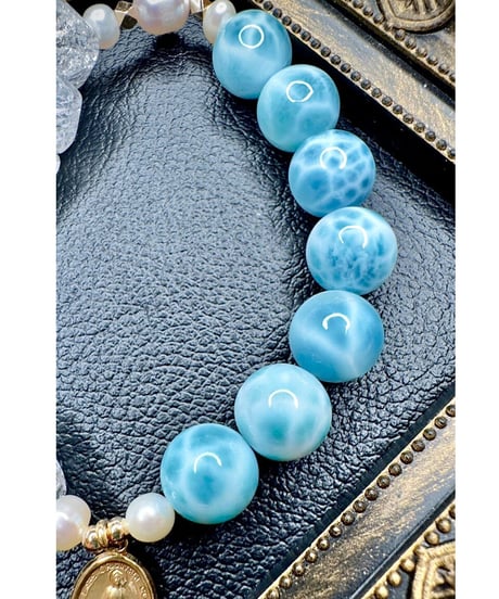 High Quality Larimar × High Quality Crackle Quartz