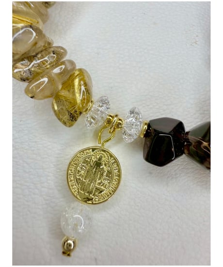 Golden Rutile Quartz × Smoky Quartz (限定数本）
