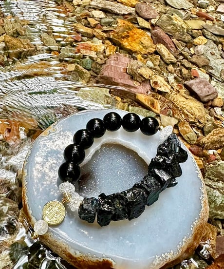Morion × Raw Tourmaline (限定数本）