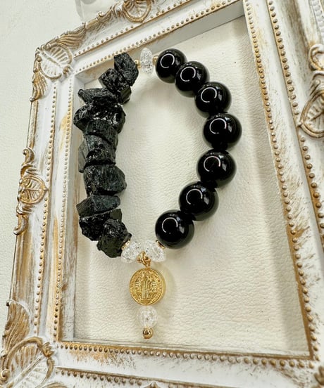 Morion × Raw Tourmaline (限定数本）