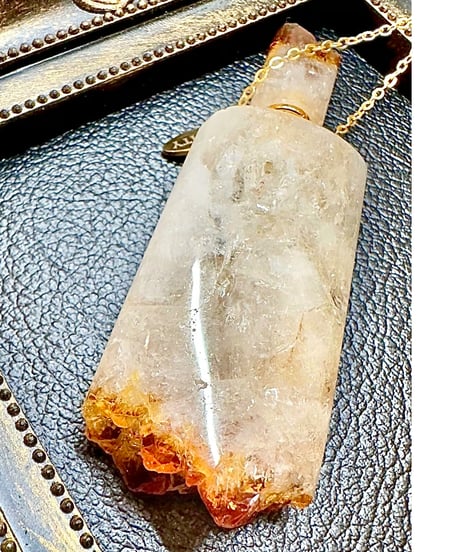 Citrine Bottle Pendant Necklace