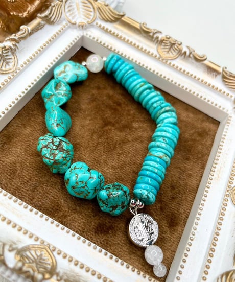 turquoise×turquoise （聖ベネディクトのメダイチャーム付）