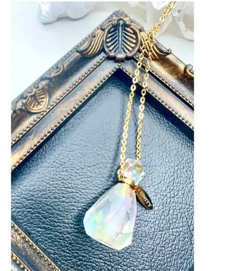 Aura Quartz Crystal Bottle Pendant Necklace