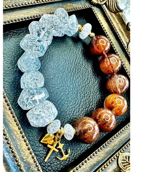 High Quality Copper Rutile Quartz  × Crackle Quartz