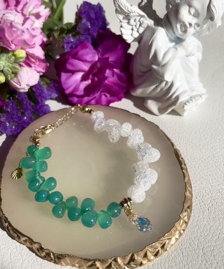 Green onyx×crystal