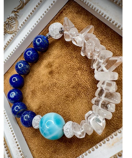 high quality Larimar × high quality Quartz × lapis lazuli