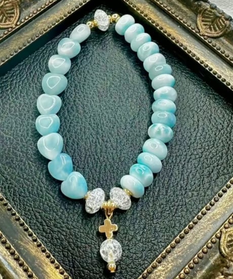 Ice Larimar heart × Larimar (限定１本)