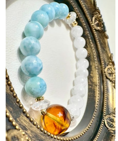 Ice Larimar × Amber × Crack Quartz （限定１本）
