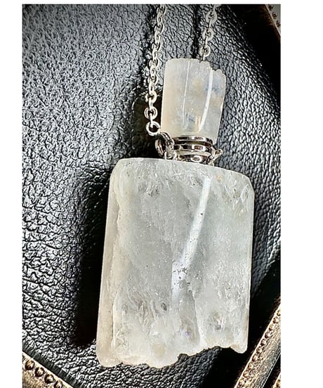 Healing White Agate Bottle Pendant Necklace