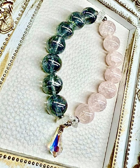 Silver Flash Crystal × Crackle Rosequartz