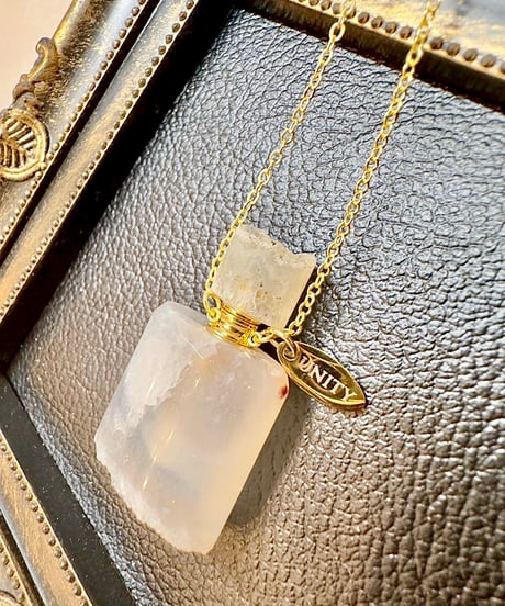 Healing White Agate Bottle Pendant Necklace