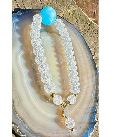 High Quality Larimar × Crackle Quartz