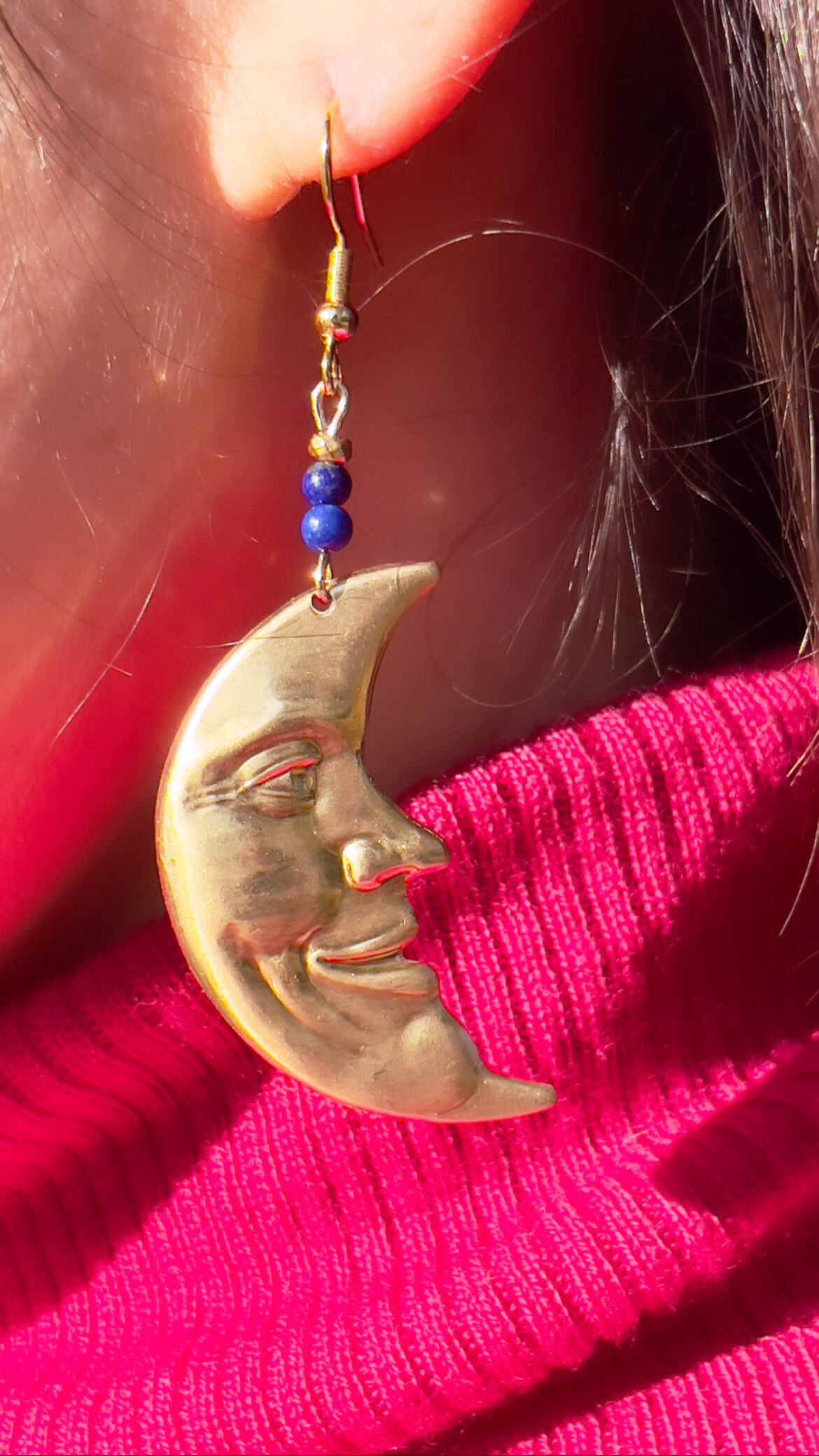 月モチーフ × ラピスラズリ ピアス | UNITY