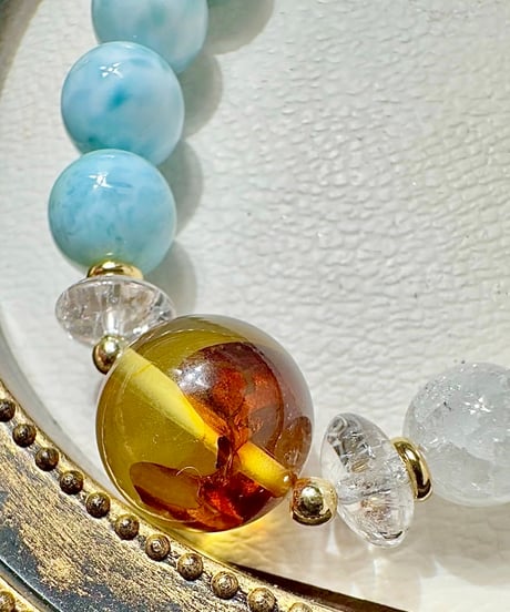 Ice Larimar × Amber × Crack Quartz （限定１本）