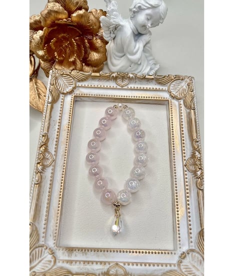 Rainbow Rosequartz ✖ Rainbow Crackle Quartz  （スワロフスキークリスタル）