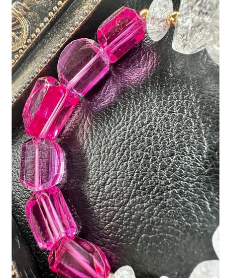 Pink Sapphire × High Quality Crackle Quartz （限定１本）