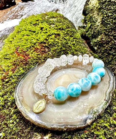 High Quality Larimar × High Quality Crackle Quartz
