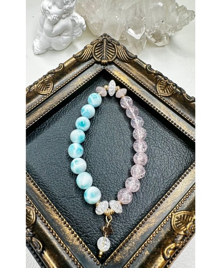 Larimar × Crackle Rosequartz