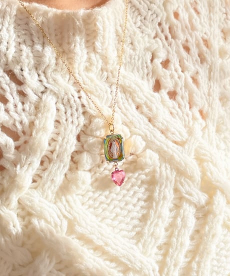 vintage galass （pink Heart）