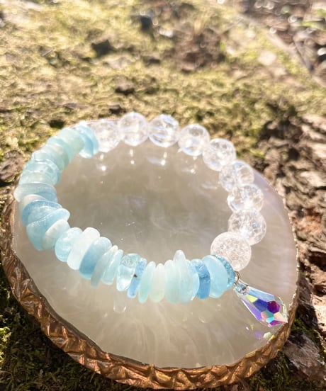 aquamarine×crystal（スワロフスキーチャーム付）