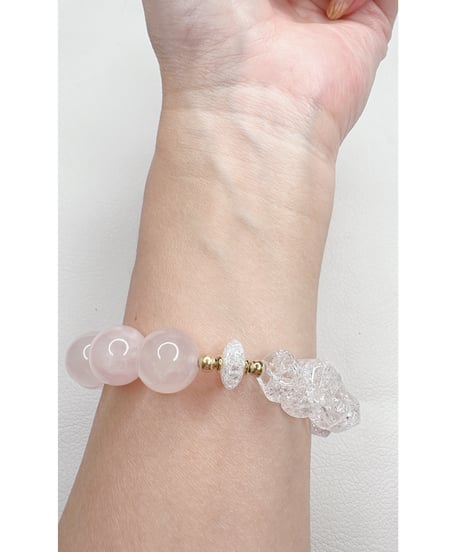 Rose Quartz× Crackle Quartz