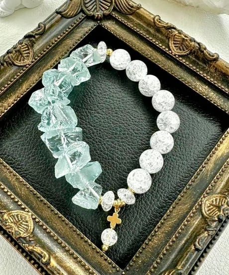 Raw Cyan Crystal × Crackle Quartz