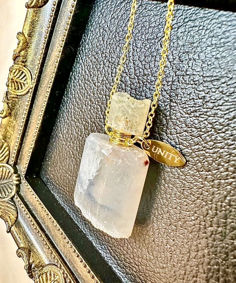Healing White Agate Bottle Pendant Necklace