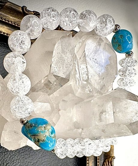 High Quality Kingman Turquoise × Crackle Crystal