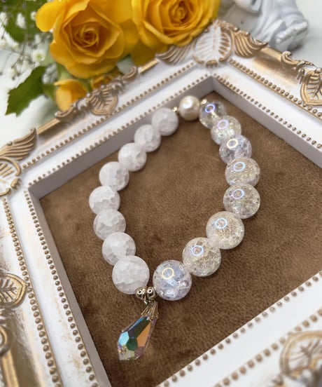 Rainbow Crackle Quartz ×Matcrystal ブレスレット