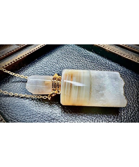 Healing White Agate Bottle Pendant Necklace