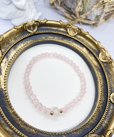 rose quartz×moon stone bracelet