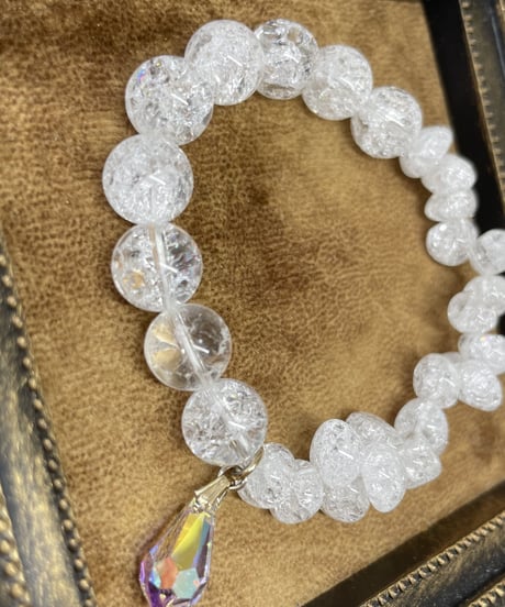 Crackle Quartz × Crackle Quartz（スワロフスキークリスタルチャーム付）