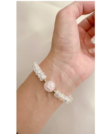 Rainbow Crackle Quartz × Crackle Rosequartz × Crackle Quartz