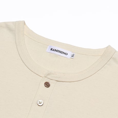 KAMIHINO-Henry Neck T Shirt(生成り)