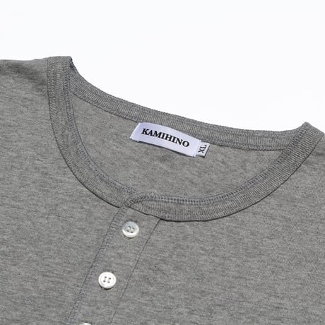 KAMIHINO-Henry Neck T Shirt (Grey)