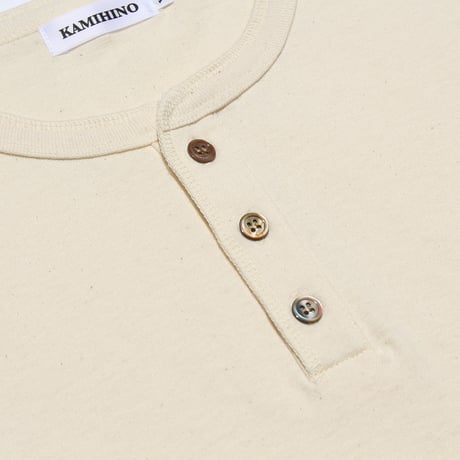 KAMIHINO-Henry Neck T Shirt(生成り)
