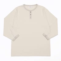 KAMIHINO-Henry Neck Long Sleeve Tee/Off White